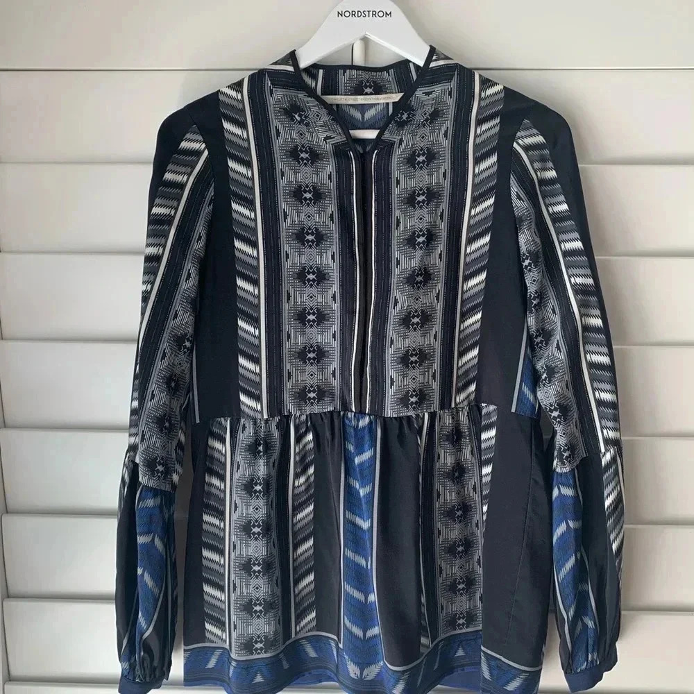 TWELFTH ST CYNTHIA VINCENT Bell Sleeve Top Blouse - Picture 3 of 7